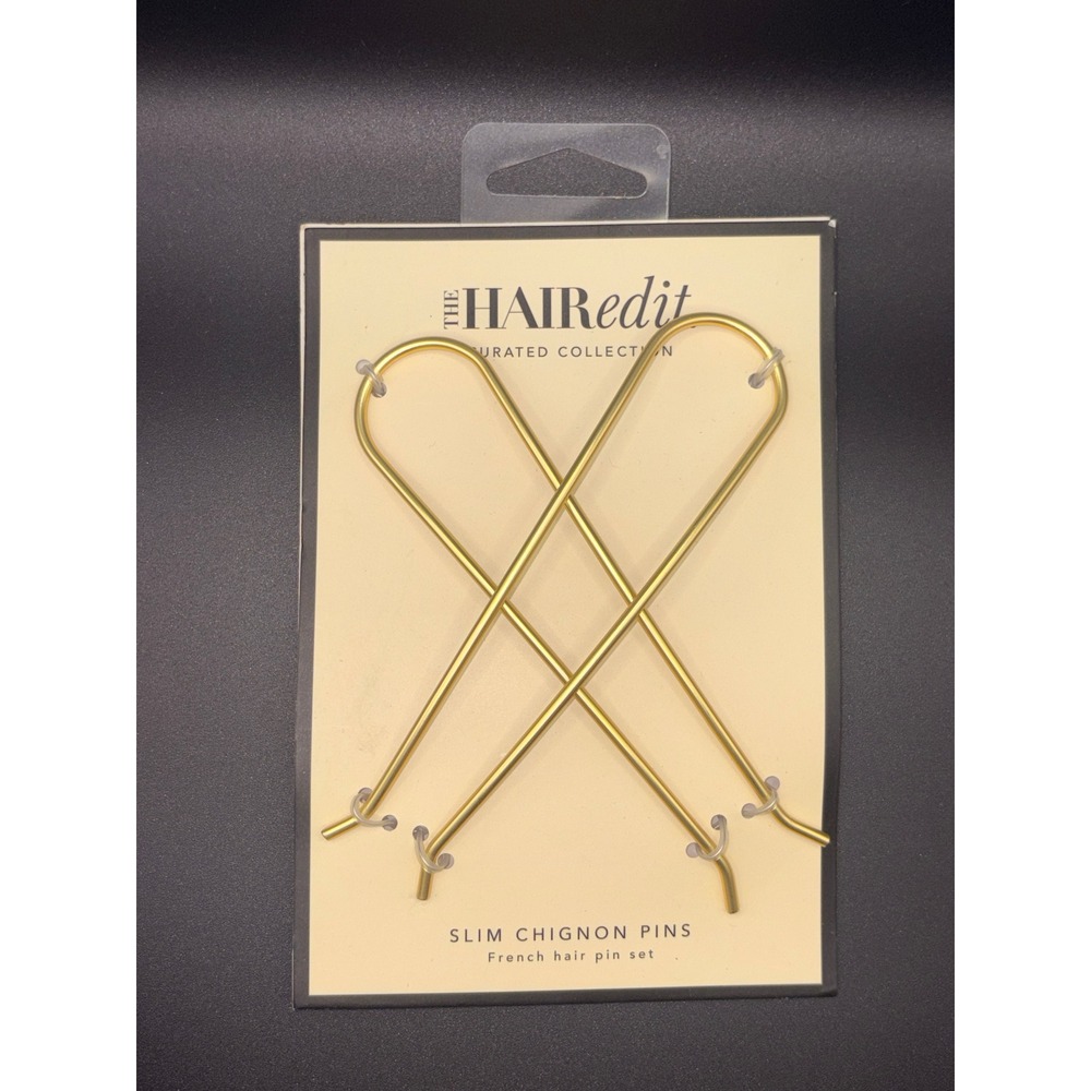 The Hair Edit Slim Chignon Pins French Hair Pin Set Gold S2454 New